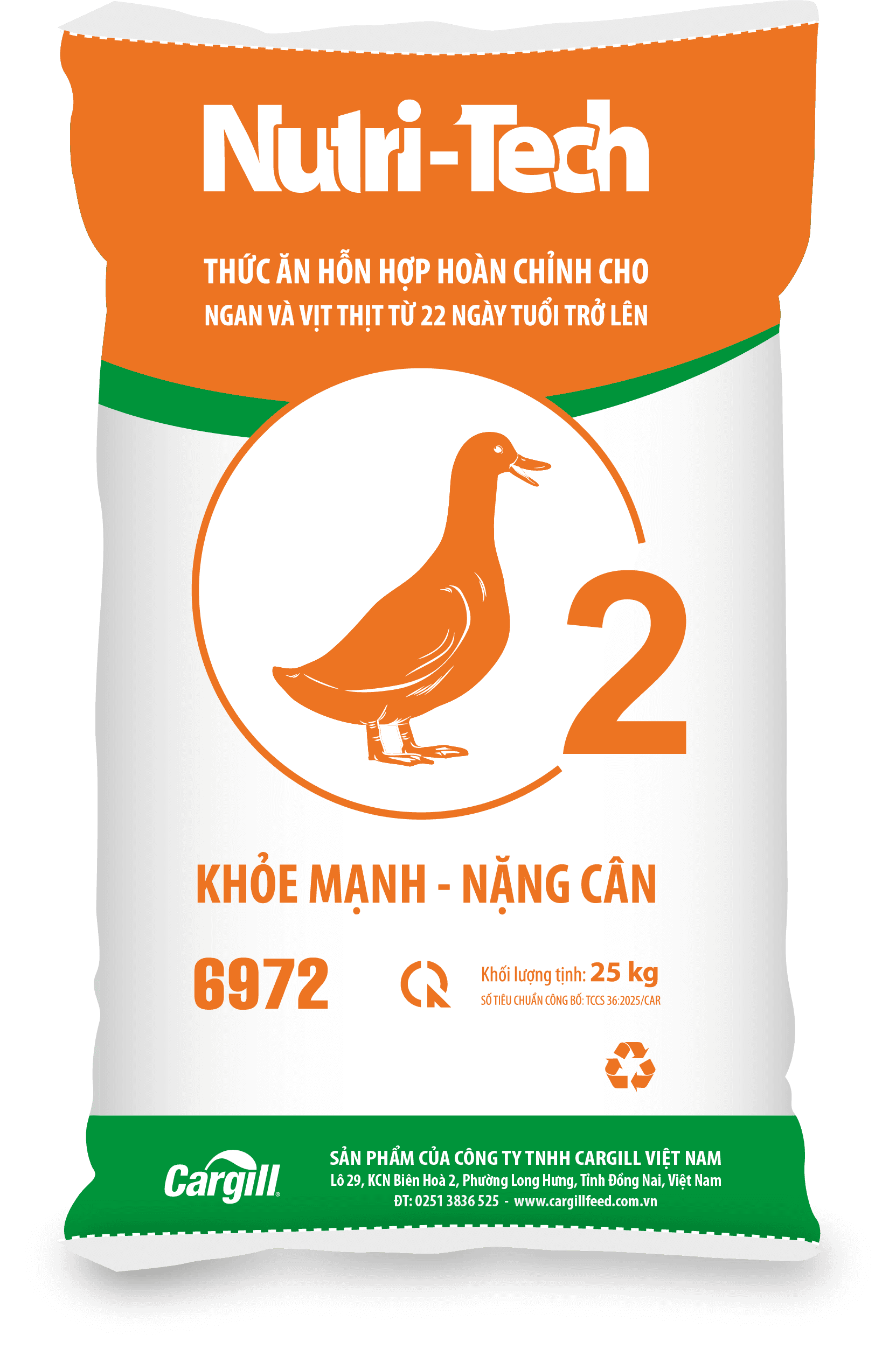 Thức ăn hỗn hợp hoàn chỉnh cho ngan và vịt thịt từ 22 ngày tuổi trở lên