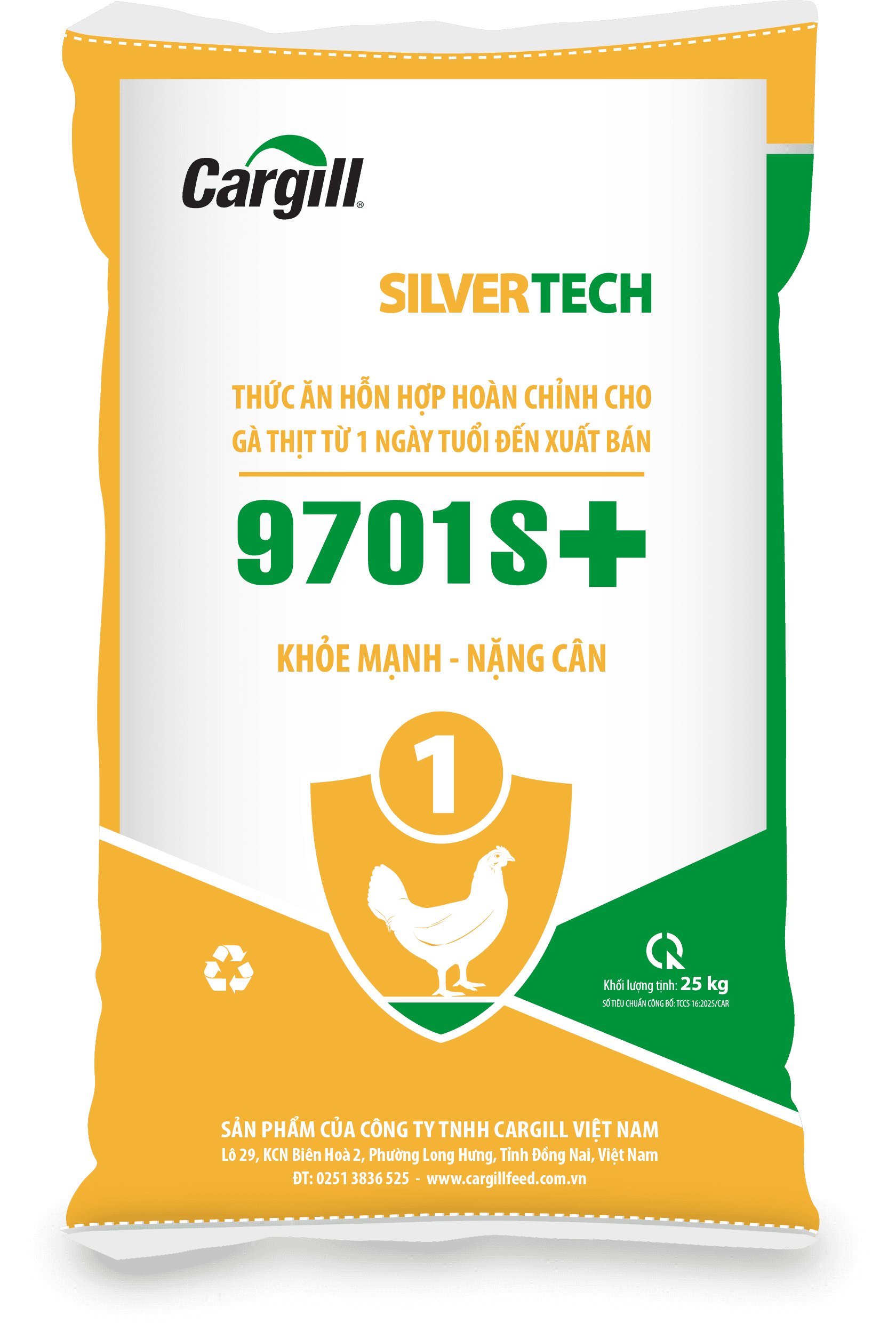 Thức ăn hỗn hợp hoàn chỉnh cho gà thịt từ 1 ngày đến xuất bán